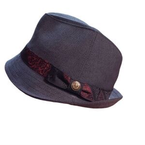 GOORIN BROS gray‎ short brim fedora hat with bow